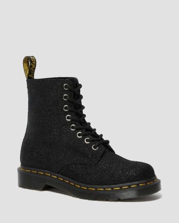 Dr Martens 1460 Pascal Glitter Lifestyle Topanky Damske Čierne | 9017-IOYKR
